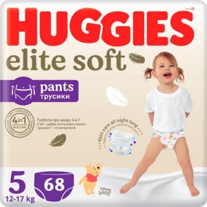 Одноразові підгузки-трусики Huggies Elite Soft Pants Розмір 5 (12-17кг), 68 шт. (5029053582467)