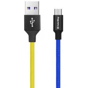 Кабель синхронізації даних Colorway USB-MicroUSB 2.4А 1m Yellow (CW-CBUM052-BLY)