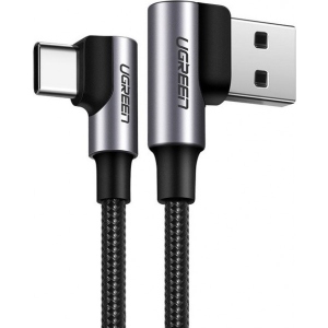 Кабель синхронізації даних UGREEN US176 USB Type-C Both Angled 3A Data Cable 1 м Black (20856)