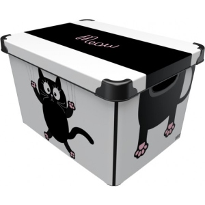Корзина для зберігання Qutu Style Box с/к Meow Black 20 л