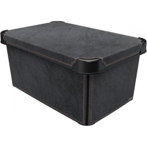 Корзина для зберігання Qutu Style Box с/к Black Leather 10 л