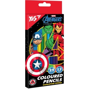 Набір олівців YES Marvel Avengers 12 шт. 24 кол. (290678)