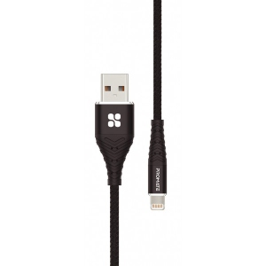 Кабель синхронізації даних Promate Lightning-USB Icord-1 Black
