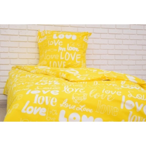 Комплект постільної білизни Nostra Love yellow Бязь Gold 150х210(2930910082071)