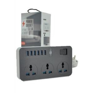 Мережевий фільтр Voltronic 3 р 6 USB, 2 м Grey (ТВ-Т09/08969)