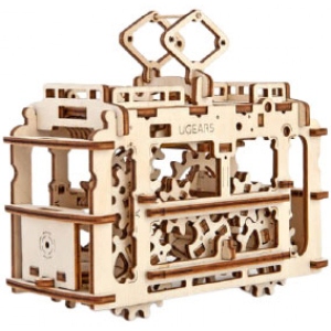 3D пазли Ugears Трамвай з рейками (70008)