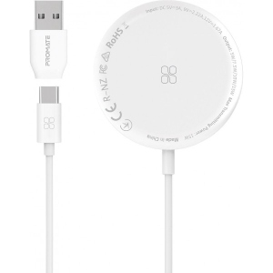 Бездротовий зарядний пристрій Promate Auramag-15w.white