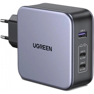 Мережевий зарядний пристрій UGREEN CD289 GaN Fast Charger 140W with Cable Gray (90549)