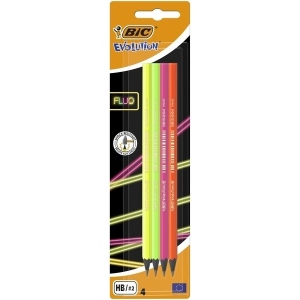Набір олівців BIC Evolution Fluo HB 4 кольори (3086123446199)