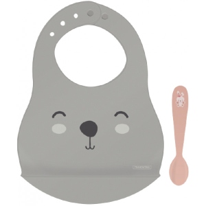 Дитяча ложечка Tramontina Baby Le Petit набір 2 пр. (слинявчик + ложка) Orange (23797/404)