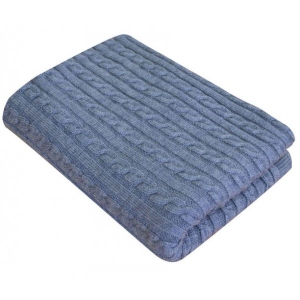 Плед полуторний Прованс коси SOFT синій меланж 140х180 см (011682)