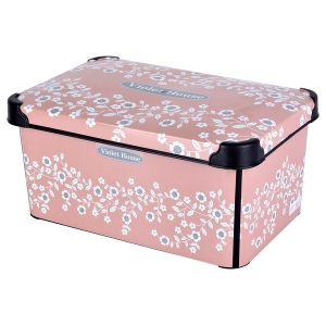 Короб для зберігання VIOLET HOUSE 0647 Decor Pink Flowers с/кр. 10 л