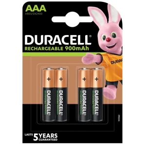 Акумулятор тип AAA Duracell HR03 (AAA) 900mAh уп. 4шт.
