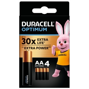Батарейка тип AA Duracell LR06 KPD 04*10 OPTIMUM УП. 1X4 ШТ