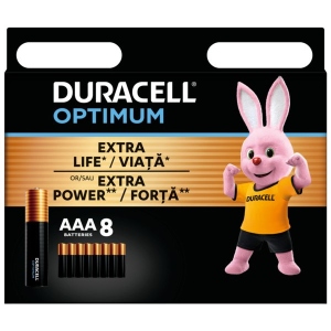 Батарейка тип AAA Duracell LR03 KPD 08*10 OPTIMUM УП. 1X8 ШТ