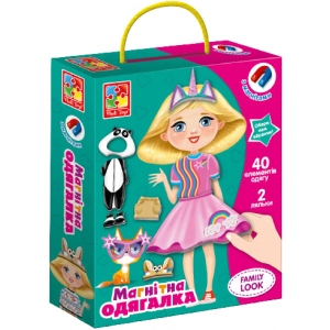 Настільна гра магнітна (5-7 років) Vladi Toys одягашка "Family look", укр. (VT3702-21)