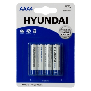 Батарейка тип AAA Hyundai LR03 AAA BL4 Alkaline (HT7006002)