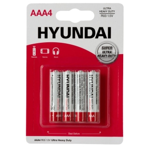 Батарейка тип AAA Hyundai R03 AAA BL4 Heavy Duty (HT7007002)