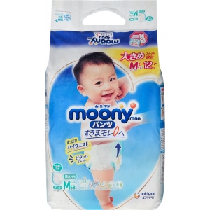 Одноразові підгузки-трусики Moony M 6-12 кг 58 шт. (4903111248292)