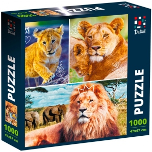 Пазли картонні (8 +) De.tail «Lion family» (1000 елем.) (DT1000-01)