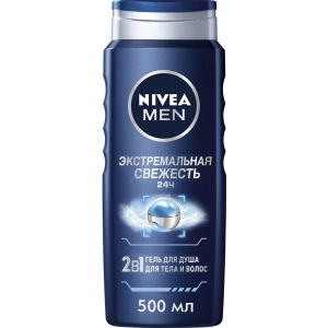 Гель для душа NIVEA Екстремальна свіжість 2в1 для тіла і волосся чол. 500мл