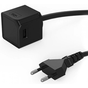 Мережевий зарядний пристрій Allocacoc USBcube Extended USB A+C 1.5m Black (10467BK/EUACMC)