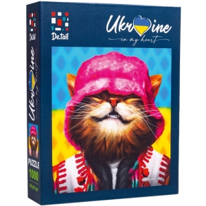 Пазли картонні (8 +) De.tail "Smiling cat in pink hat " (DT1000-07)