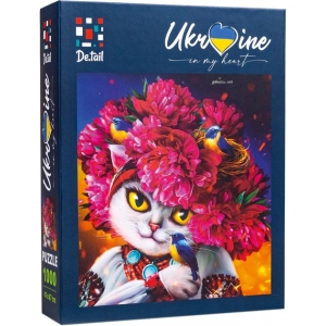 Пазли картонні (8 +) De.tail "White cat in the pink wreath " (DT1000-05)