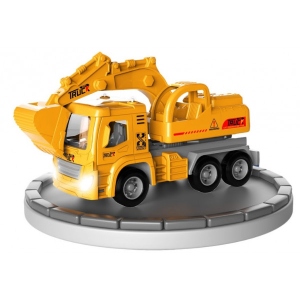 Наземна будівельна техніка DIY TOYS Екскаватор Pull-Back зі світл та звук ефект (CJ-4069539)