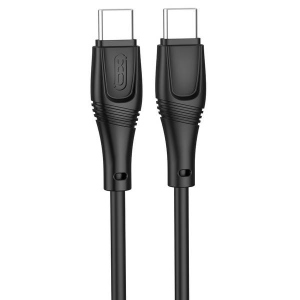 Кабель синхронізації даних XO NBQ239B Zeus Series High Elastic Type-C to TYPE-C 60W 1 m (NBQ239B_Black)