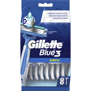 Станок чоловічий одноразовий Gillette BLUE Simple3 8шт