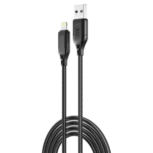 Кабель синхронізації даних XO NB235 Zebra Series Braided USB-A to Lightning 1 m (NB235_L_Black)