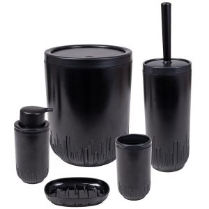 Органайзер для ванної кімнати Herevin Set-Black 5 шт. (162240-012) фірмовий сайт