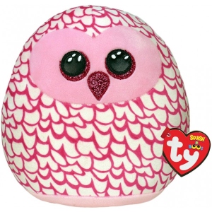 М'яка іграшка подушка TY SQUISH-A-BOOS Рожева сова "PINKY" 20 см (39300)