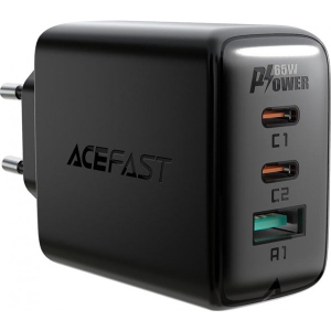 Мережевий зарядний пристрій AceFast A13 PD 65W 2xType-C + USB Black (33098)