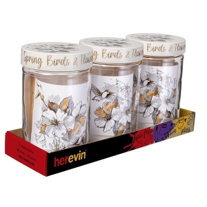Набір ємностей для зберігання Herevin Golden Flower 3х0.66 л (144367-440)