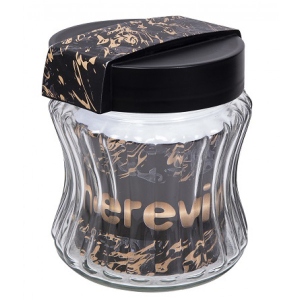 Ємність для сипучих Herevin Yellow Black Marble 0.95 л (190903-002)