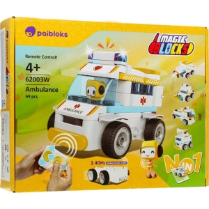 Пластиковий конструктор Pai Bloks RC Ambulance с пультом ДУ 69 эл. (62003W)