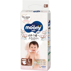 Одноразові підгузки Moony Natural Розмір L (9-14 кг), 38 шт. (4903111242030)