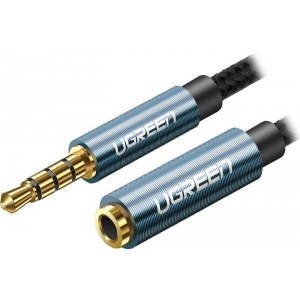 Кабель 3.5 мм -3.5 мм UGREEN AV118 3.5mm Male to 3.5mm Female Extensioin Cable 1m Blue (40673)