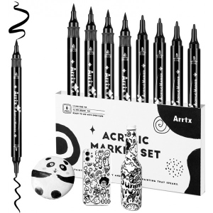 Набір маркерів Arrtx AACM-03-8BK чорні (LC303458)