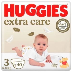 Одноразові підгузки Huggies Extra Care Size Розмір 3 (6-10 кг), 40 шт. (5029053574400)