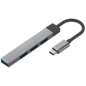 Хаб USB Promate Litehub-4 Grey