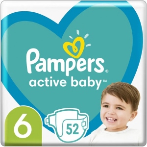 Одноразові підгузки Pampers Active Baby Розмір 6 (13-18 кг), 52 шт. (81680791)