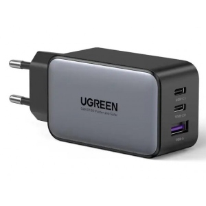 Мережевий зарядний пристрій UGREEN CD244 USB-A+2xUSB-C 65W GaN Tech Fast Charger Grey (10335)