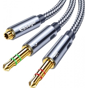 Кабель 3.5 мм -3.5 мм Essager For Computer Speaker Mic Y Splitter to PC A EY (EYPS35-TLB0G)