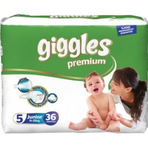 Одноразові підгузки Giggles premium Размер 5 (11-25 кг), 36 шт.  (8680131201617) Київ