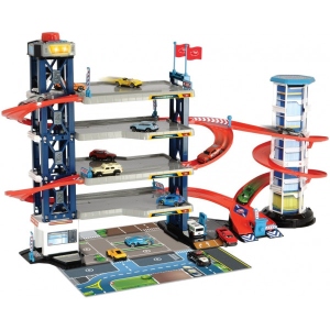 Ігровий набір DICKIE TOYS Паркінг, чотири пов., Ліфт, 4 авто і вертоліт, аксес., З звук. і світло. еф., 3+ (374 9008)