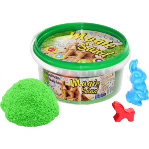 Кінетичний пісок Strateg Magic sand зелений, відро 350 гр. (370-5)