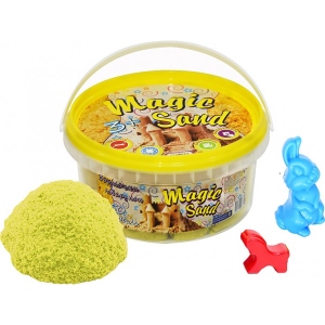 Кінетичний пісок Strateg Magic sand жовтий, відро 350 гр. (370-6)